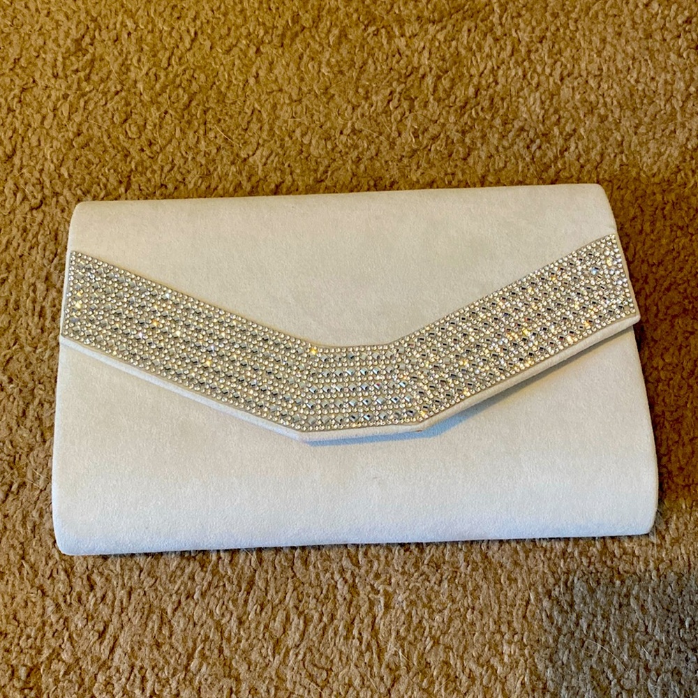 White clutch purse
